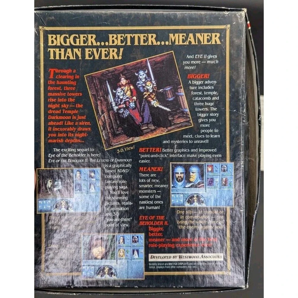 SSI AD&D Dungeons and Dragons Eye of the Beholder II IBM Big Box PC 3.5